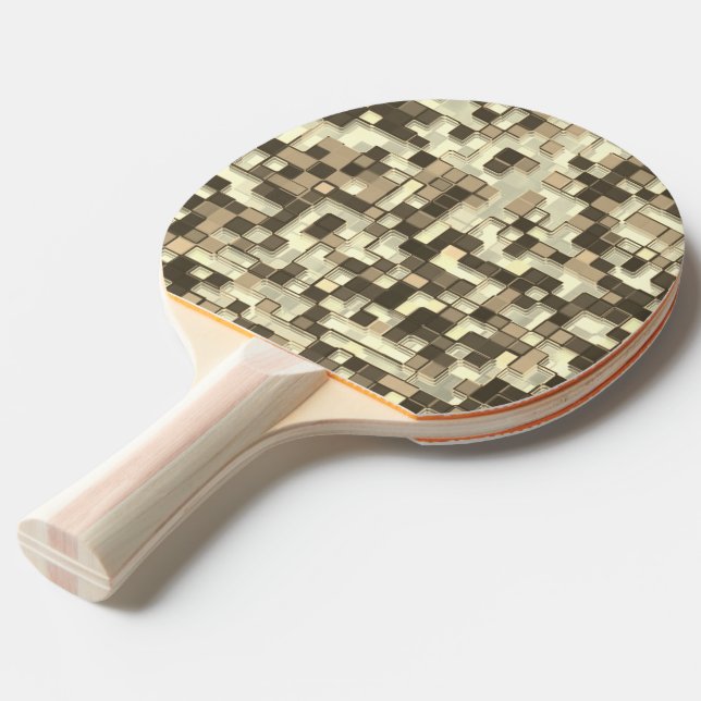 Raquette De Ping Pong Chevauchement de petits carrés dans les tons beige (Devant Angle)