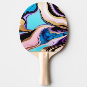 Raquette De Ping Pong Chic Pastel violet or rose bleu Faux Marble