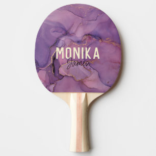 Raquette De Ping Pong Chic violet Parties scintillant or Faux Marbre Mon