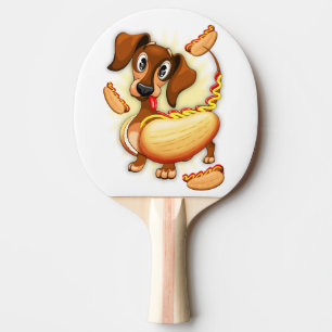 Raquette De Ping Pong Chien chaud Dachshund