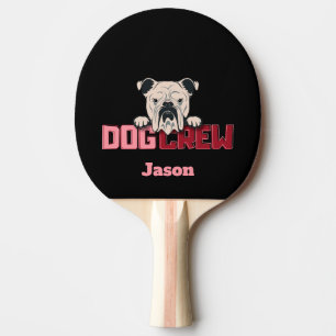 Raquette De Ping Pong Chien d'équipage Bulldog personnalisé