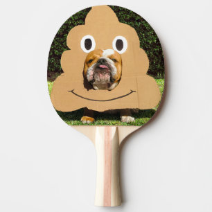 Raquette De Ping Pong Chien en en costume Emoji de la pop