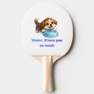 Raquette De Ping Pong Chien Heureux Mignon Amoureux de l'Eau Design Insp