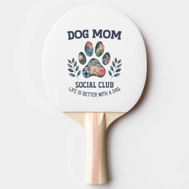 Raquette De Ping Pong Chien Maman Paw Floral (Devant)
