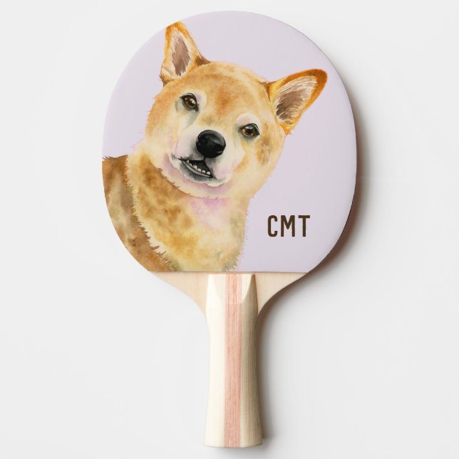 Raquette De Ping Pong Chien mignon, art de chien de Shiba Inu, (Devant)