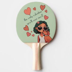 Raquette De Ping Pong Chien Valentine Sac fourre-tout