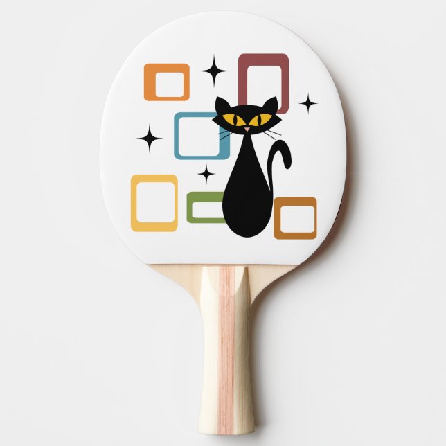 Raquette De Ping Pong Chiffre noir du milieu du siècle (Devant)