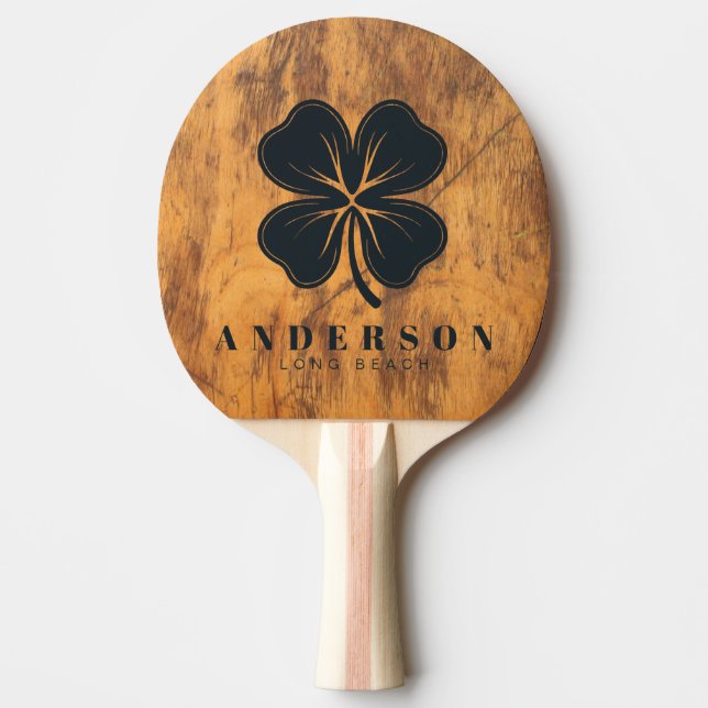 Raquette De Ping Pong Chopping Block Four Leaf Clover with Name (Devant)