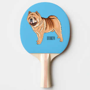 Raquette De Ping Pong Chow Chow dog cartoon