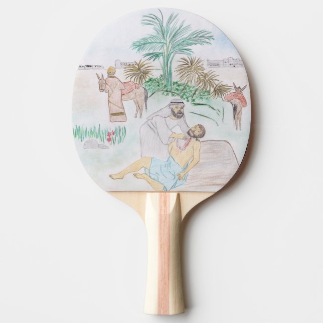Raquette De Ping Pong Christian Artwork Le bon samaritain (Devant)
