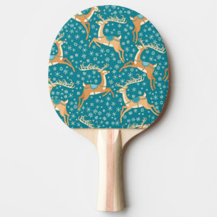 Raquette De Ping Pong Christmas Reindeer : Vintage Motif sans couture.