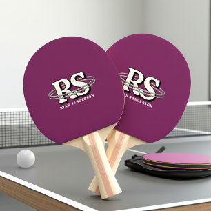Raquette De Ping Pong Chrome Orbit Monogramme Initiales Toute Couleur ID