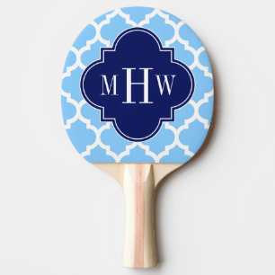 Raquette De Ping Pong Ciel Bleu Blanc Marocain #5 Bleu Marine 5c Nom Mon