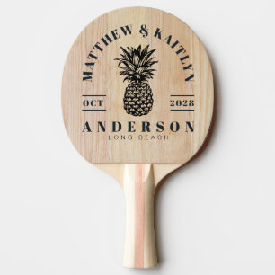 Raquette De Ping Pong Cimier de mariage tropical au bois de frêne blanc