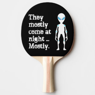 Raquette De Ping Pong Citation d'alien noir blanc mignon