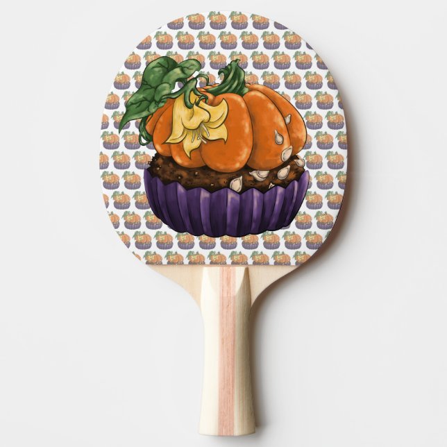 Raquette De Ping Pong Citrouille Cupcake (Devant)