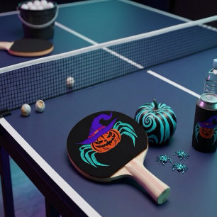 Raquette De Ping Pong Citrouille d'Halloween effrayante Art de chapeau d