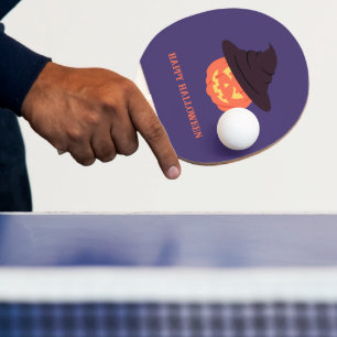 Raquette De Ping Pong Citrouille Orange Rétro Halloween Ping Pong Paddle