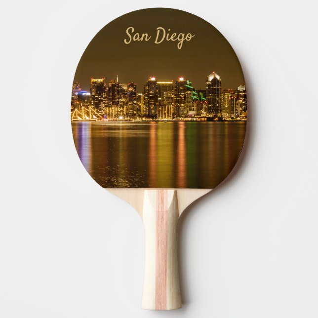 Raquette De Ping Pong Cityscape Skyline California Souvenir San Diego (Devant)