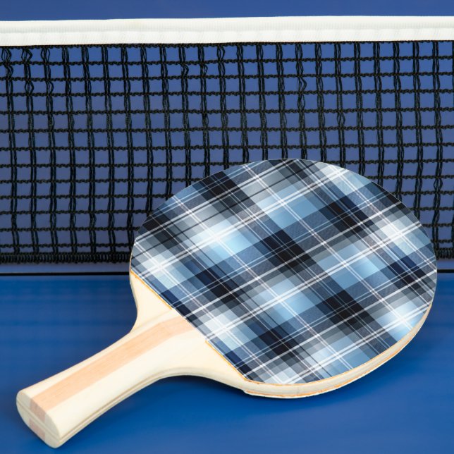 Raquette De Ping Pong Classic Blue Plaid Motif - Design Tartan tendance (Insitu)