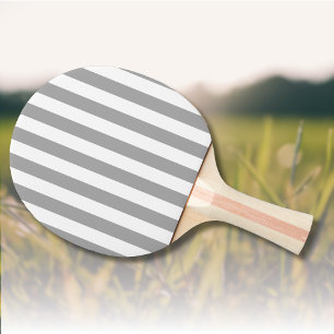 Raquette De Ping Pong Classic gris et blanc rayures vintages