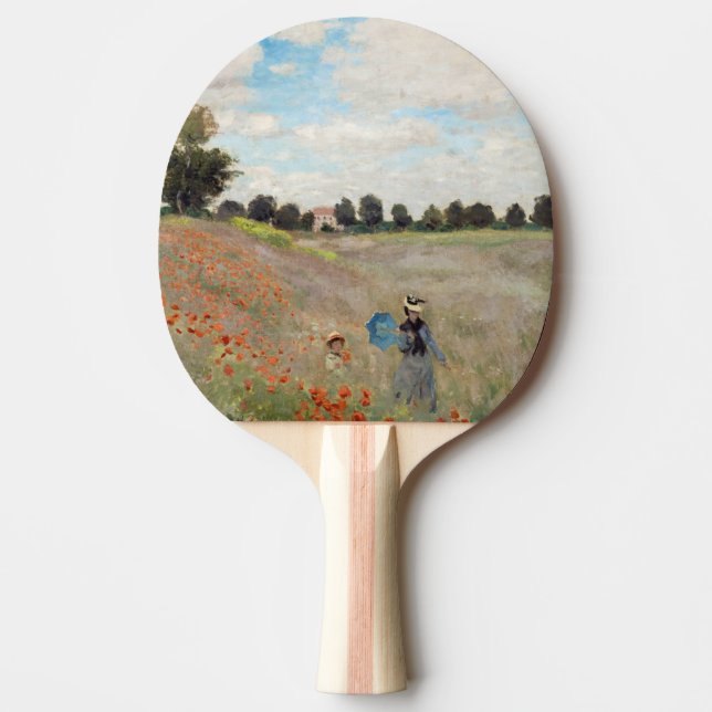 Raquette De Ping Pong Claude Monet - Champ de coquelicots (Devant)
