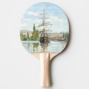 Raquette De Ping Pong Claude Monet. Navires à cheval sur la Seine à Roue