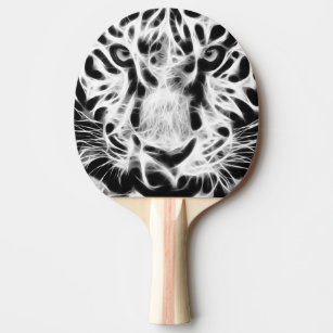 Raquette De Ping Pong Closeup de tigre fractal - B&W