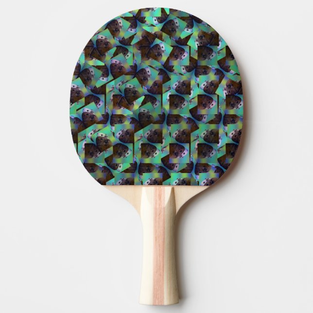 Raquette De Ping Pong Cochons d'Inde marrons et blancs, (Devant)