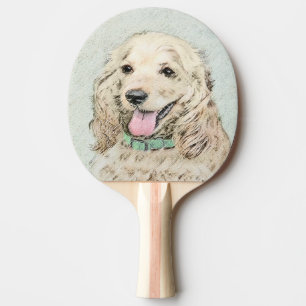 Raquette De Ping Pong Cocker Spaniel Buff Peinture - Art Chien original