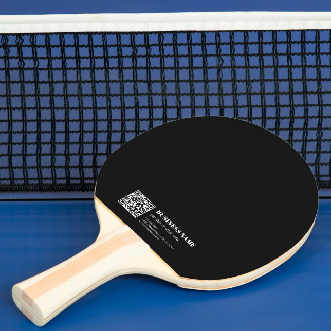 Raquette De Ping Pong Code QR personnalisé & Texte rétro-moderne modifia (Insitu)