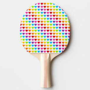 Raquette De Ping Pong Coeur arc-en-ciel coloré