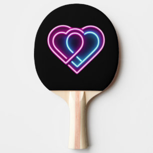 Raquette De Ping Pong Coeur rose néon/bleu Tasse de la Saint-Valentin