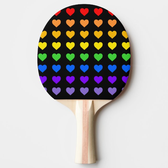 Raquette De Ping Pong Coeurs arc-en-ciel (Devant)