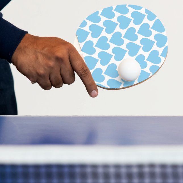 Raquette De Ping Pong Coeurs Bleus Motif, Romantique, Amour (Insitu)