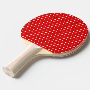 Raquette De Ping Pong Coeurs élégants Motif Rouge/ Blanc et Noir/ Roug