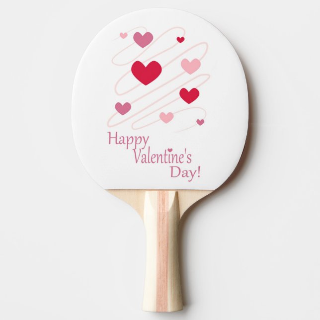 Raquette De Ping Pong cœurs "Joyeuse Saint-Valentin" (Devant)