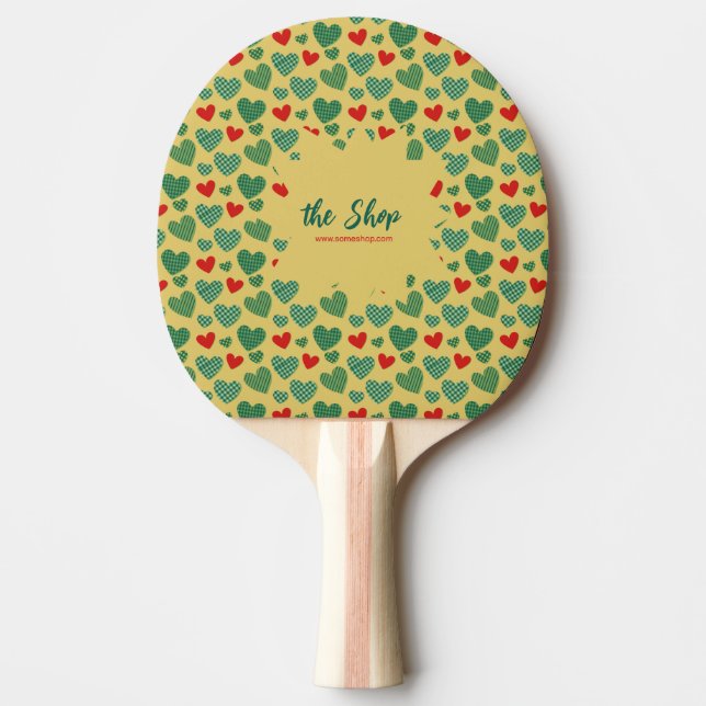 Raquette De Ping Pong Coeurs remplis de motif (Devant)