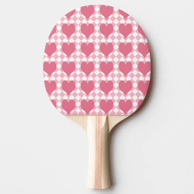 Raquette De Ping Pong Coeurs roses (Devant)