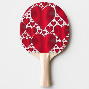 RAQUETTE DE PING PONG COEURS ROUGES POUR LA JOURNÉE DE VALENTINE