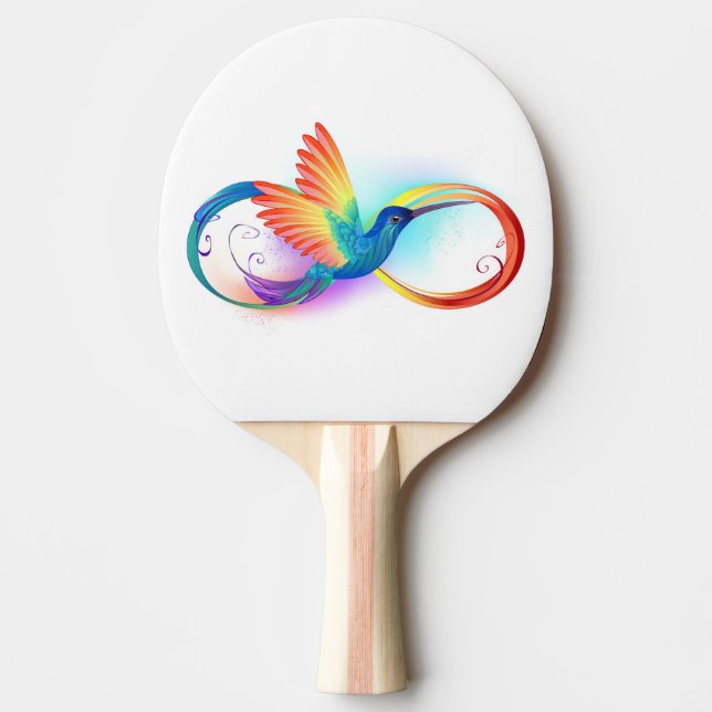 Raquette De Ping Pong Colibri arc-en-ciel avec symbole Infinity (Devant)
