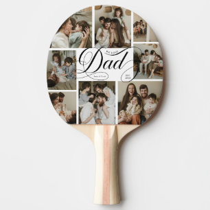 Raquette De Ping Pong Collage de photos de papa en typographie de script