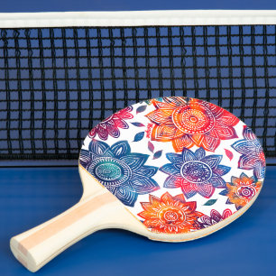 Raquette De Ping Pong Colorburst Mandala Garden - Vibrant Boho Cadeau