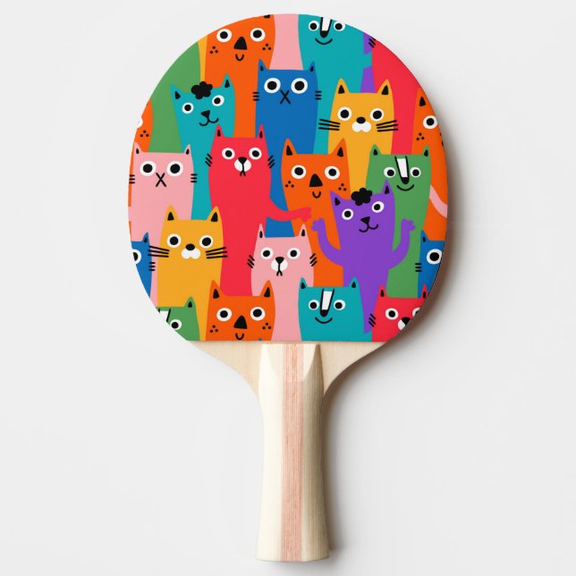 Raquette De Ping Pong Colorful cats (Devant)