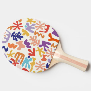 Raquette De Ping Pong Colorful Matisse Motif Formes botaniques Abstraite