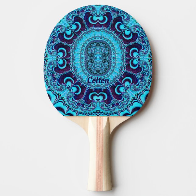 Raquette De Ping Pong COLTON ~ BEAUTÉ BLEUE ~ Original Fractal ~ (Devant)