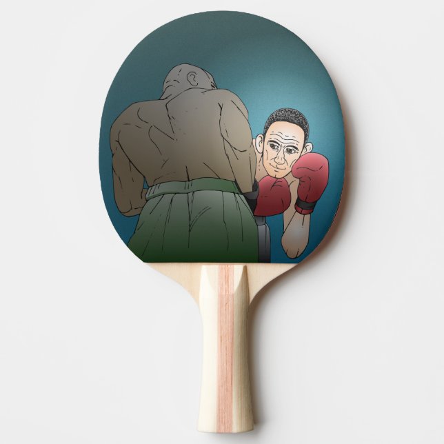 Raquette De Ping Pong Combat de boxe avec deux hommes (Devant)