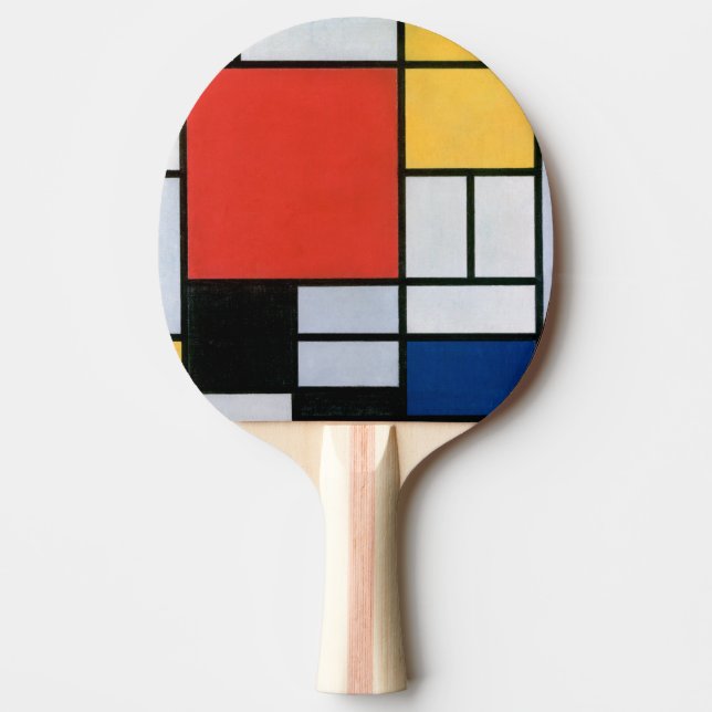 Raquette De Ping Pong Composition Rouge, Jaune, Bleu, Noir | Mondriaan | (Devant)