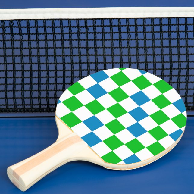 Raquette De Ping Pong Conception à carreaux bleu blanc vert  (Insitu)