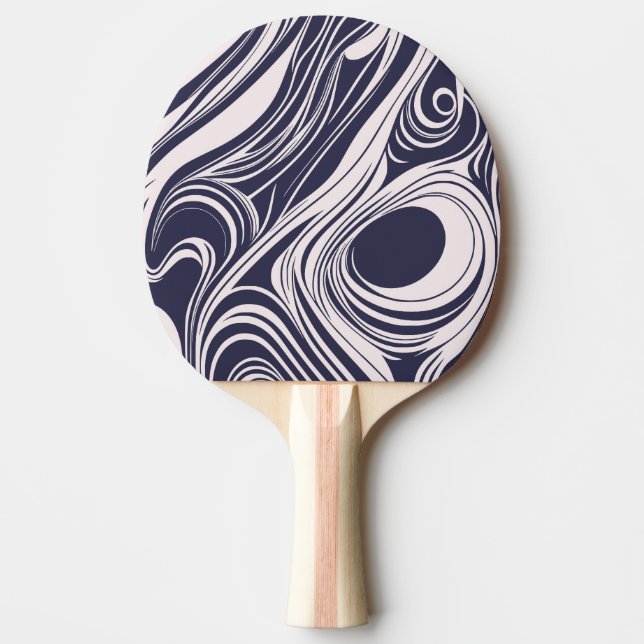 Raquette De Ping Pong conception Abstraite de tourbillons liquides bleus (Devant)
